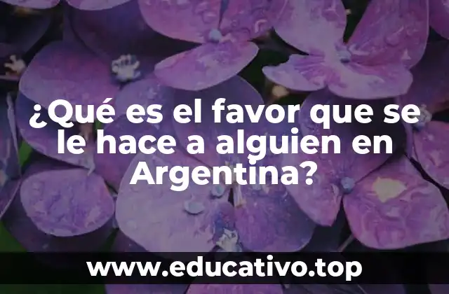 ¿Qué es el favor que se le hace a alguien en Argentina?