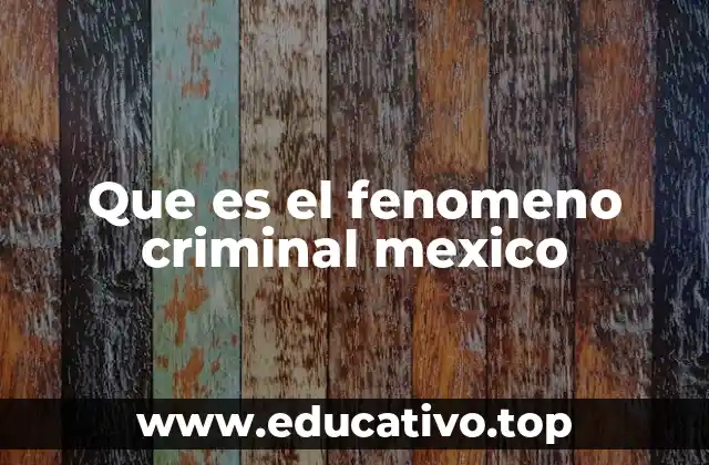 Que es el fenomeno criminal mexico