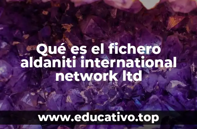 Qué es el fichero aldaniti international network ltd