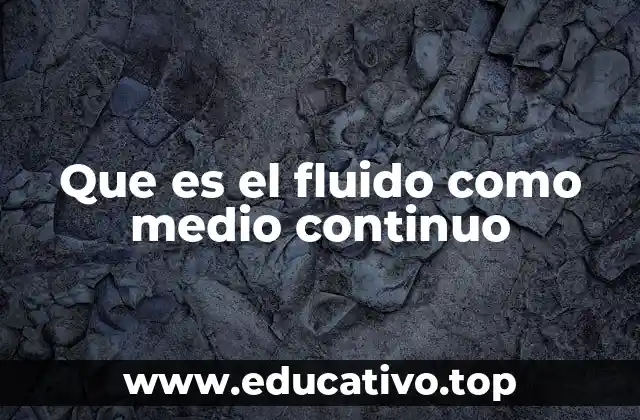 Que es el fluido como medio continuo