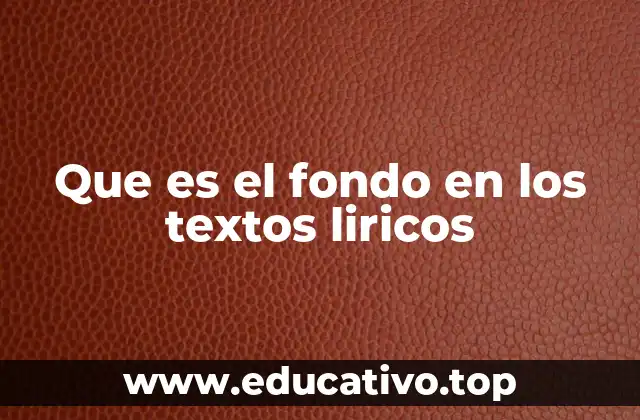 Que es el fondo en los textos liricos