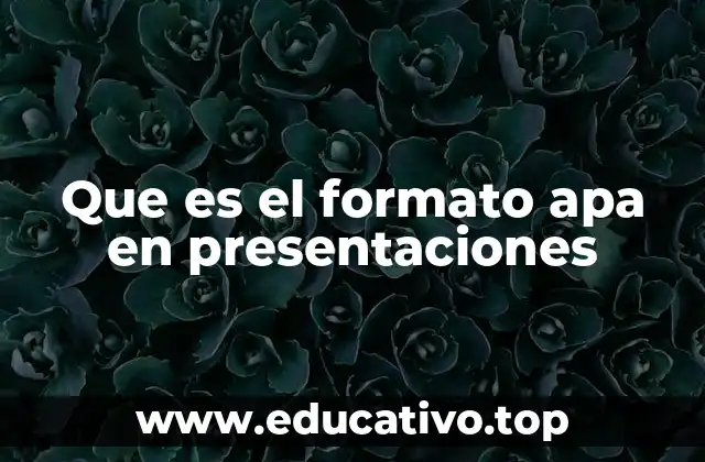 Que es el formato apa en presentaciones