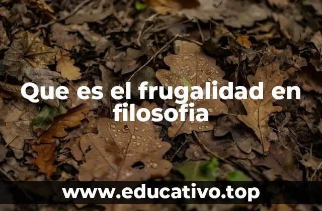 Que es el frugalidad en filosofia