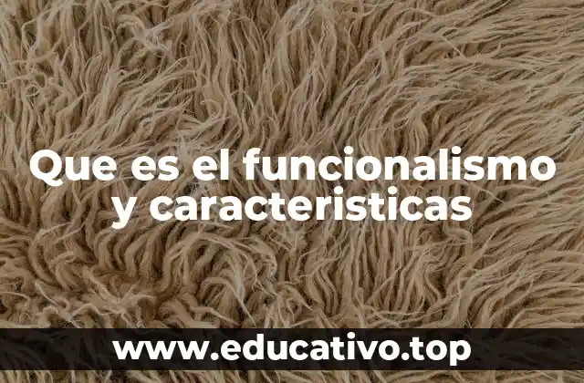 Que es el funcionalismo y caracteristicas