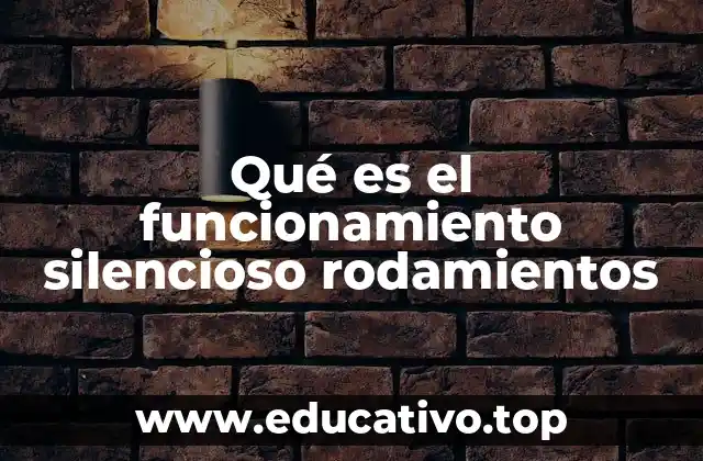 Qué es el funcionamiento silencioso rodamientos