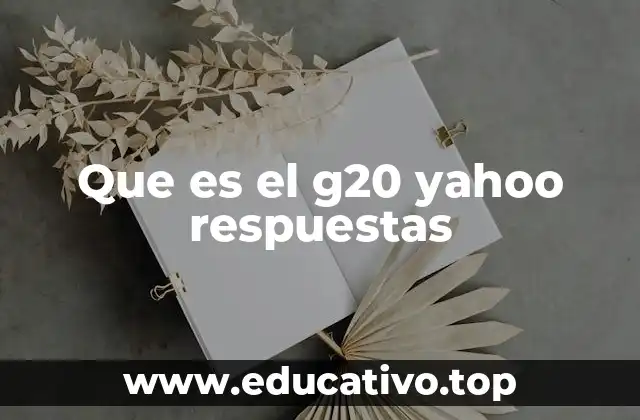 Que es el g20 yahoo respuestas