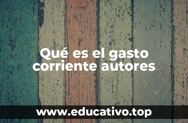 Qué es el gasto corriente autores
