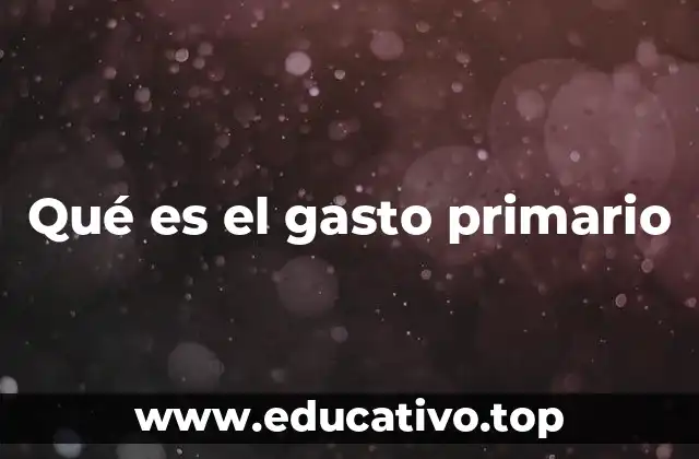 Qué es el gasto primario