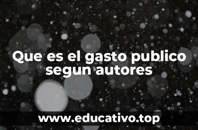 Que es el gasto publico segun autores