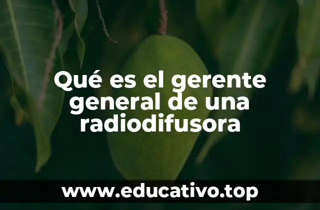 Qué es el gerente general de una radiodifusora