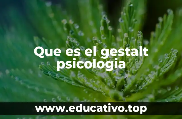 Que es el gestalt psicologia