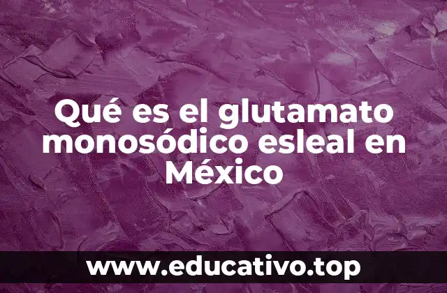Qué es el glutamato monosódico esleal en México