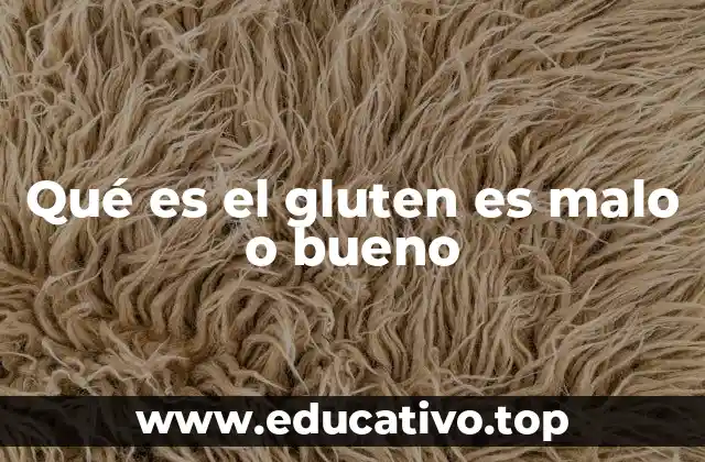 Qué es el gluten es malo o bueno