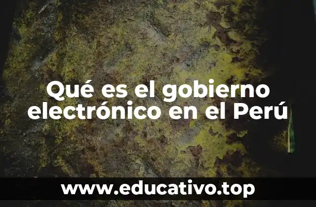 Qué es el gobierno electrónico en el Perú