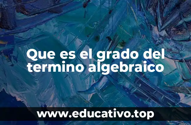 Que es el grado del termino algebraico