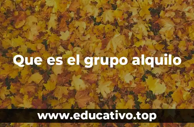 Que es el grupo alquilo