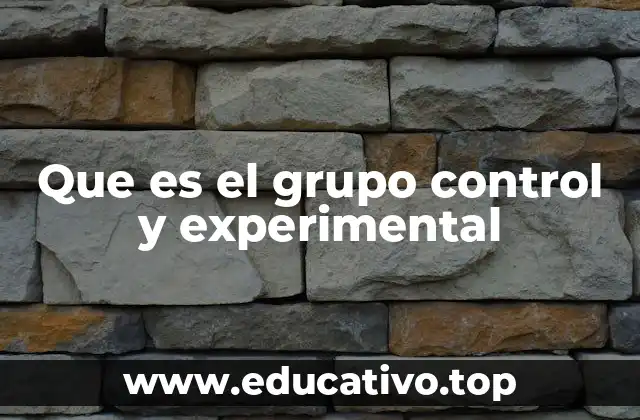 Que es el grupo control y experimental