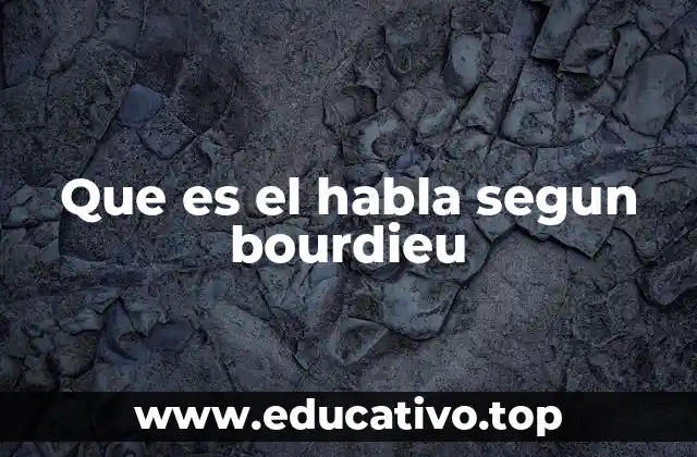 Que es el habla segun bourdieu