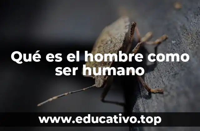 Qué es el hombre como ser humano
