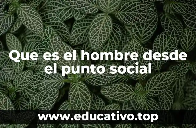 Que es el hombre desde el punto social