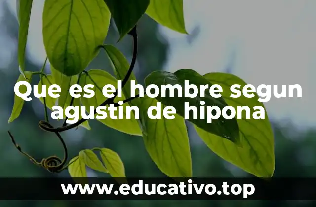 Que es el hombre segun agustin de hipona