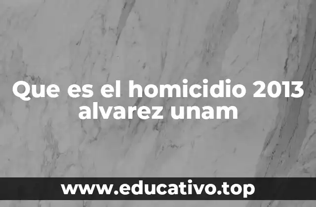 Que es el homicidio 2013 alvarez unam