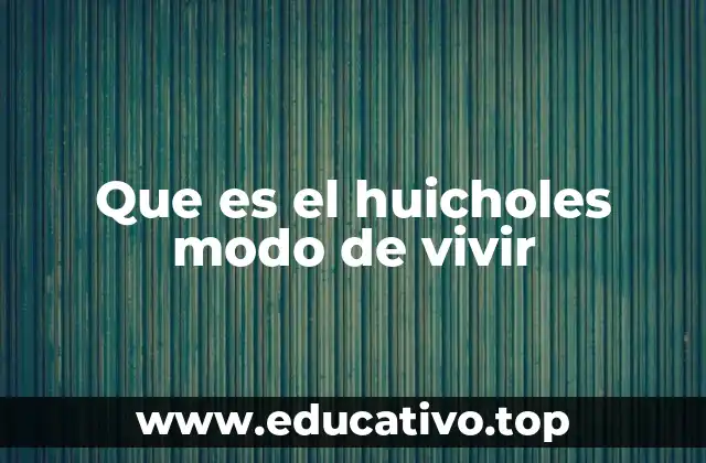 Que es el huicholes modo de vivir