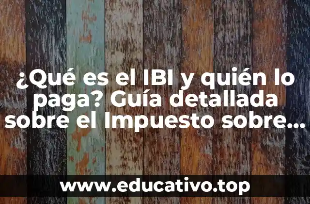 ¿Qué es el IBI y quién lo paga? Guía detallada sobre el Impuesto sobre Bienes Inmuebles