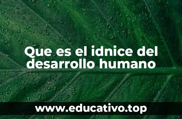 Que es el idnice del desarrollo humano