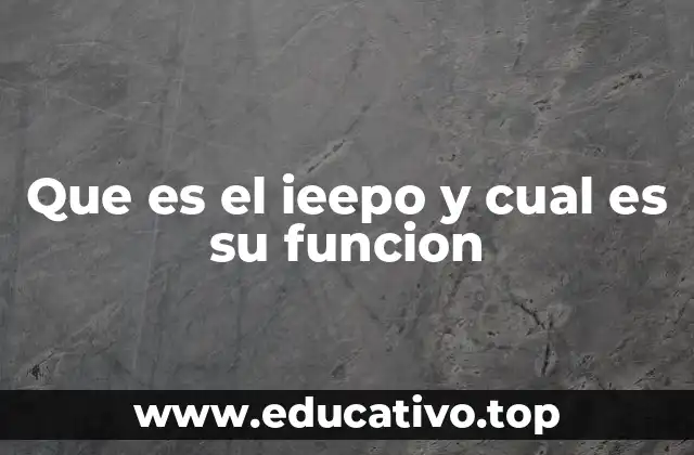 Que es el ieepo y cual es su funcion