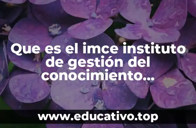 Que es el imce instituto de gestión del conocimiento empresarial