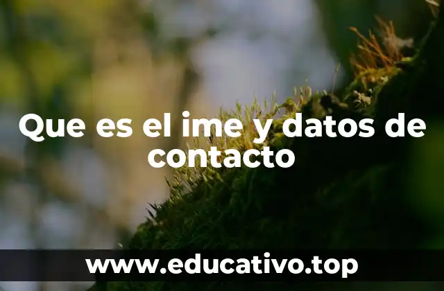 Que es el ime y datos de contacto