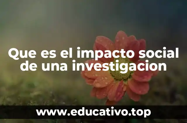 Que es el impacto social de una investigacion