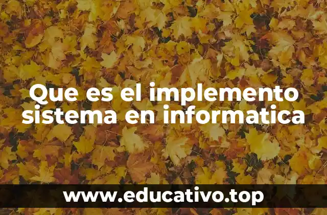Que es el implemento sistema en informatica