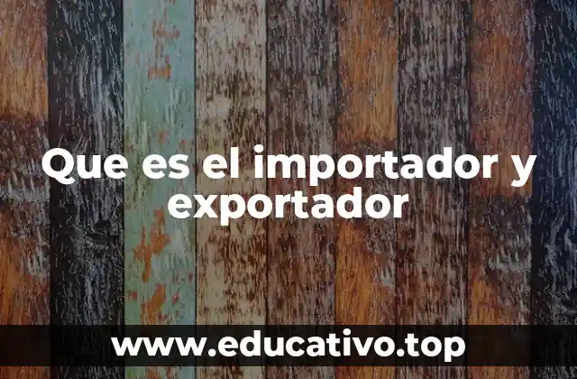 Que es el importador y exportador