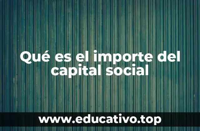 Qué es el importe del capital social