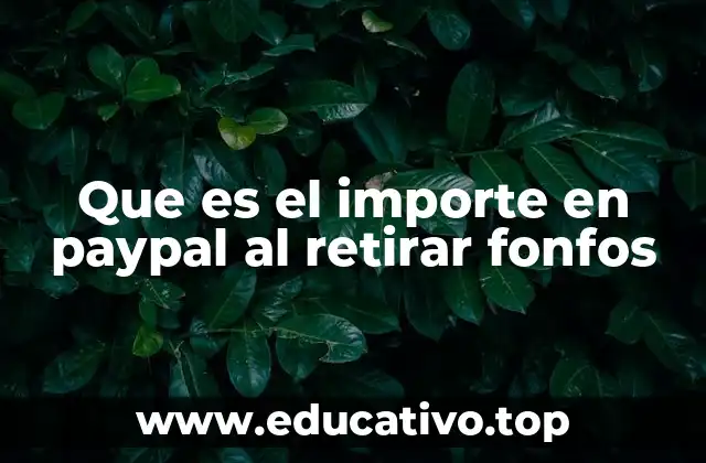 Que es el importe en paypal al retirar fonfos