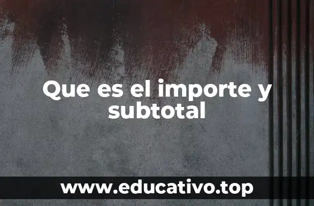 Que es el importe y subtotal