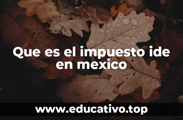 Que es el impuesto ide en mexico