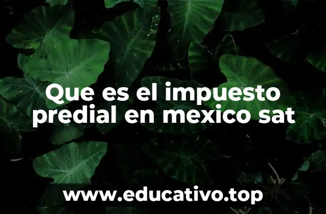 Que es el impuesto predial en mexico sat