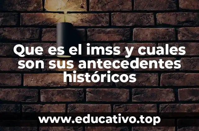 Que es el imss y cuales son sus antecedentes históricos