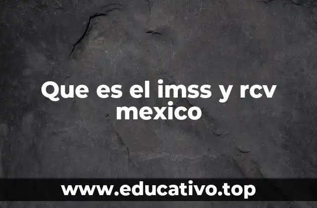 Que es el imss y rcv mexico