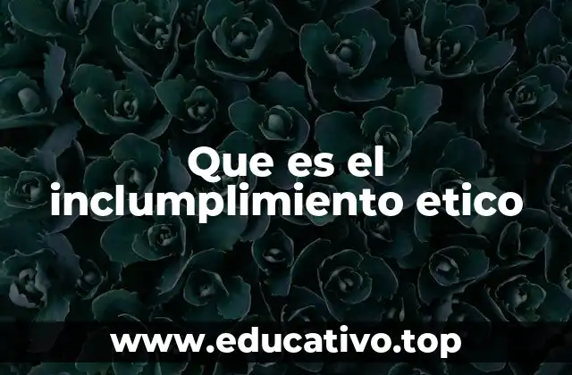 Que es el inclumplimiento etico