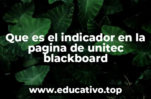 Que es el indicador en la pagina de unitec blackboard