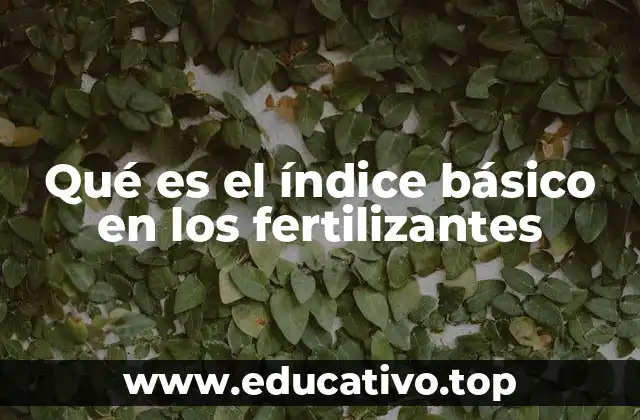 Qué es el índice básico en los fertilizantes