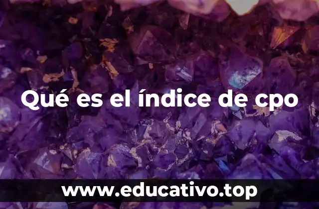 Qué es el índice de cpo