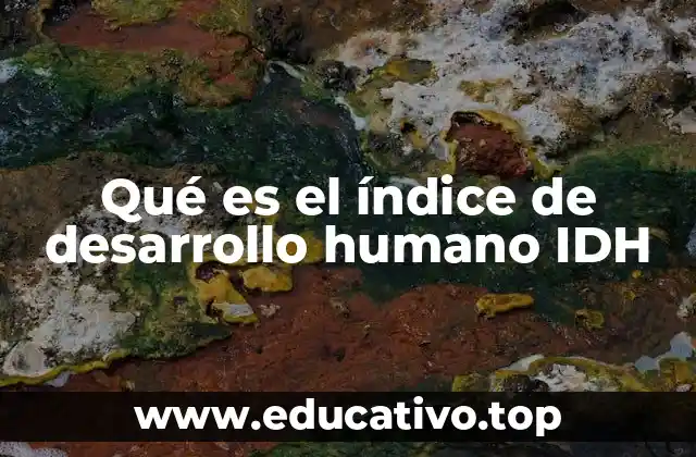 Qué es el índice de desarrollo humano IDH