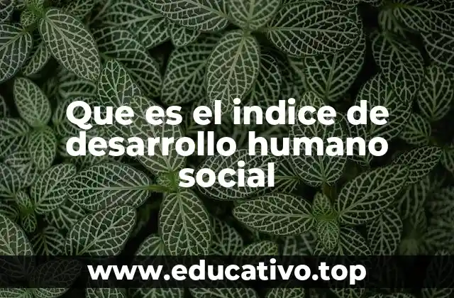 Que es el indice de desarrollo humano social