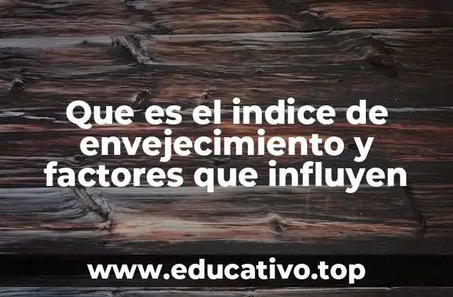 Que es el indice de envejecimiento y factores que influyen