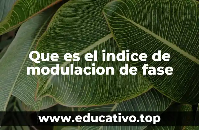 Que es el indice de modulacion de fase